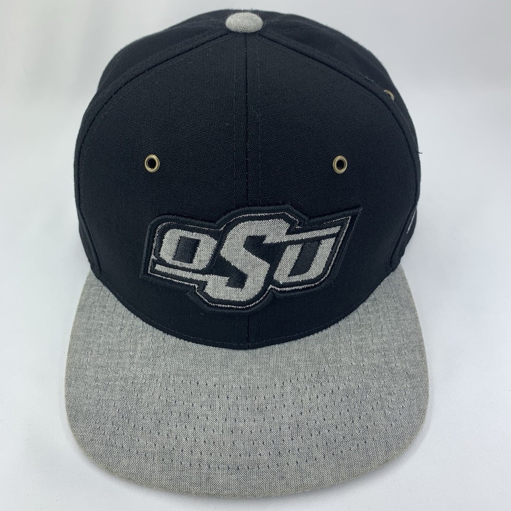 Oklahoma State OSU Cowboys Hat YOUTH Black Gray Zephyr Snap Back Baseball Cap